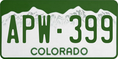 CO license plate APW399
