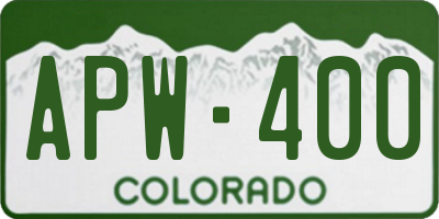 CO license plate APW400
