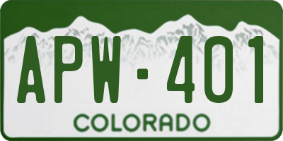CO license plate APW401