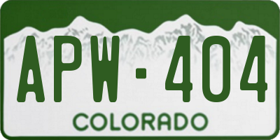 CO license plate APW404