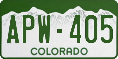 CO license plate APW405