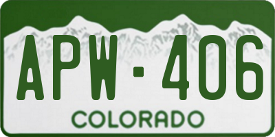 CO license plate APW406