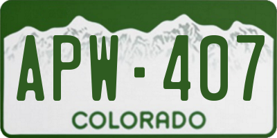 CO license plate APW407