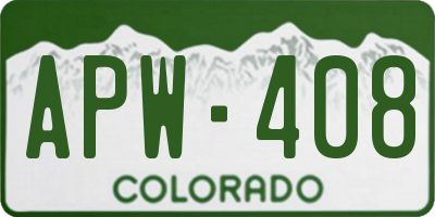 CO license plate APW408