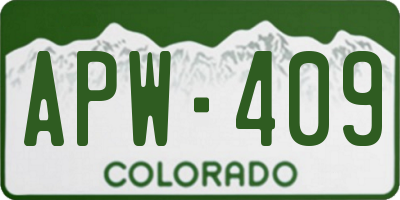 CO license plate APW409