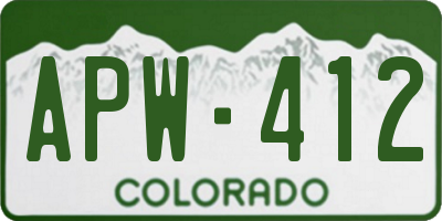 CO license plate APW412