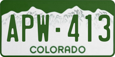 CO license plate APW413