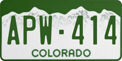 CO license plate APW414