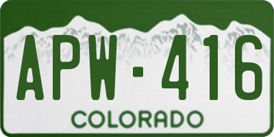 CO license plate APW416