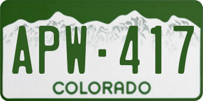 CO license plate APW417