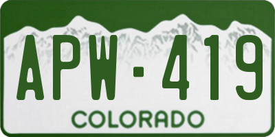 CO license plate APW419