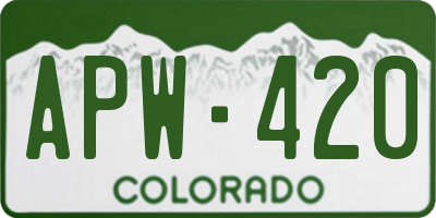 CO license plate APW420