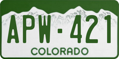 CO license plate APW421