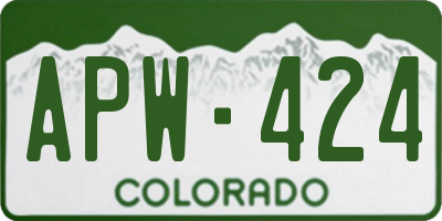 CO license plate APW424