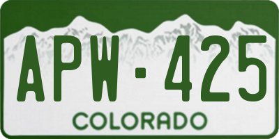 CO license plate APW425