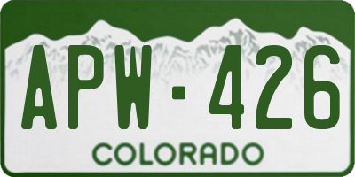 CO license plate APW426