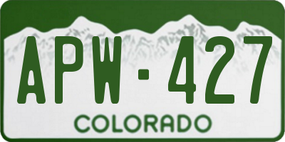 CO license plate APW427