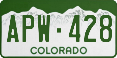 CO license plate APW428