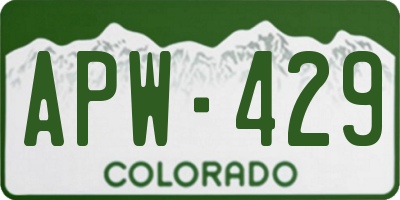 CO license plate APW429