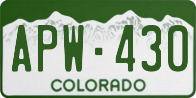 CO license plate APW430