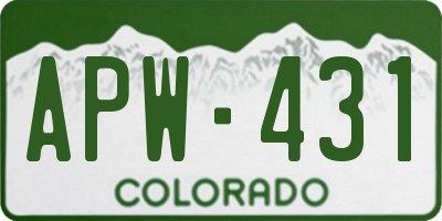 CO license plate APW431
