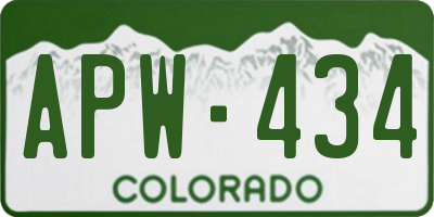CO license plate APW434