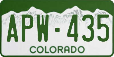 CO license plate APW435