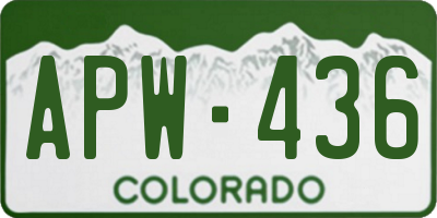 CO license plate APW436