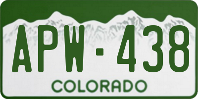 CO license plate APW438