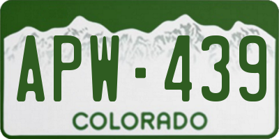 CO license plate APW439