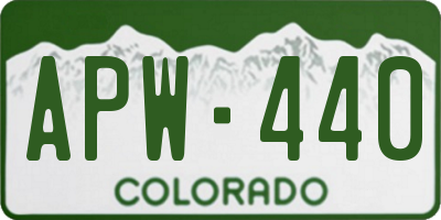 CO license plate APW440
