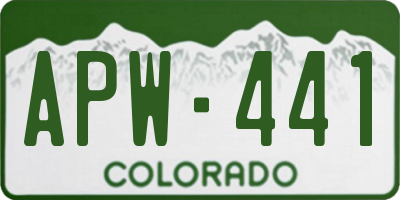 CO license plate APW441