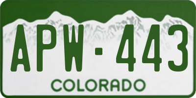 CO license plate APW443