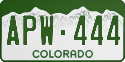 CO license plate APW444