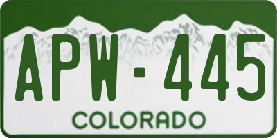 CO license plate APW445