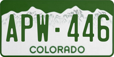 CO license plate APW446