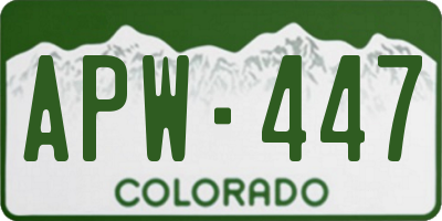 CO license plate APW447