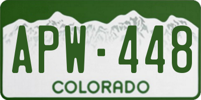 CO license plate APW448