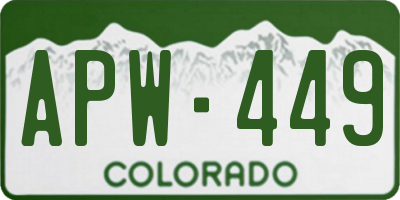 CO license plate APW449