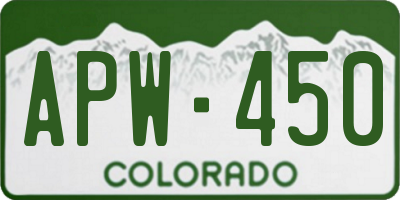 CO license plate APW450