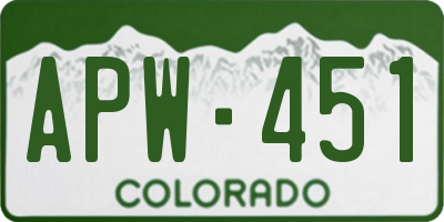 CO license plate APW451