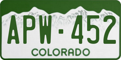 CO license plate APW452