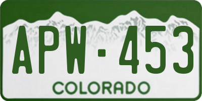 CO license plate APW453