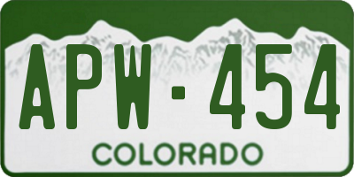 CO license plate APW454