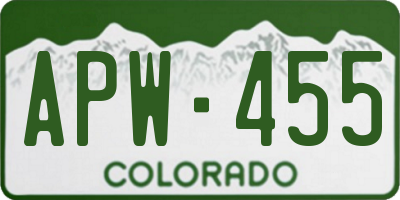 CO license plate APW455