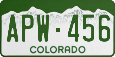 CO license plate APW456