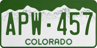 CO license plate APW457
