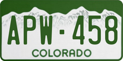 CO license plate APW458