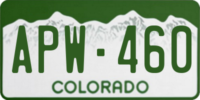 CO license plate APW460