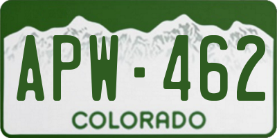 CO license plate APW462